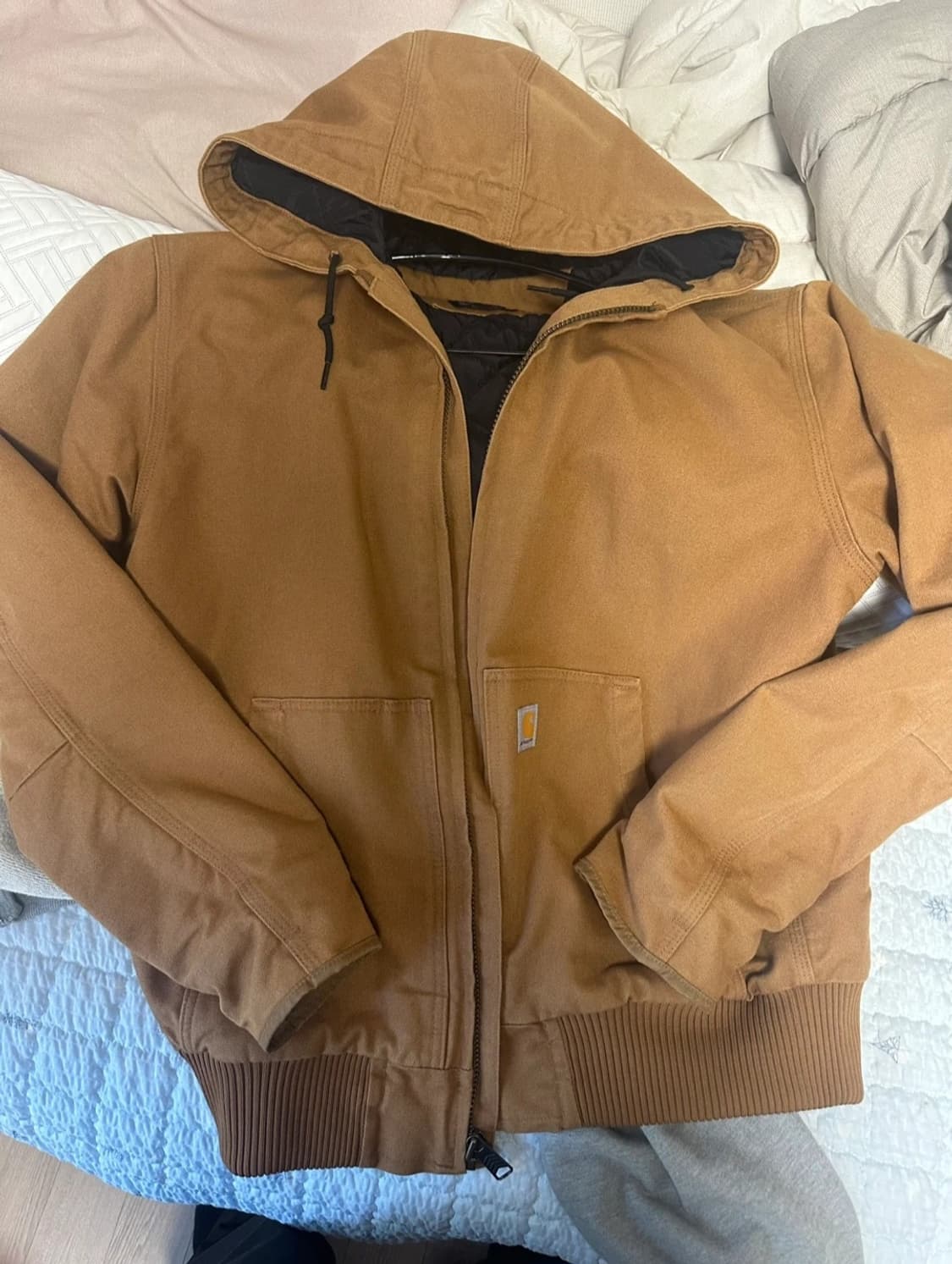 칼하트 j130 샌드스톤 워시드 덕 액티브 워크 자켓 상품이미지1