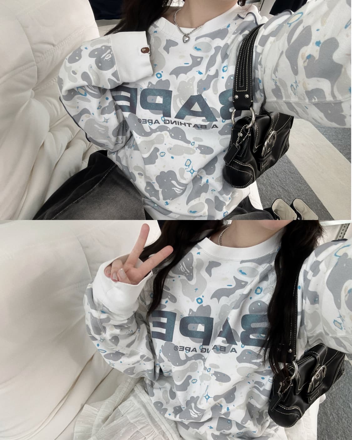 베이프 스페이스카모 빅로고 맨투맨  상품이미지1