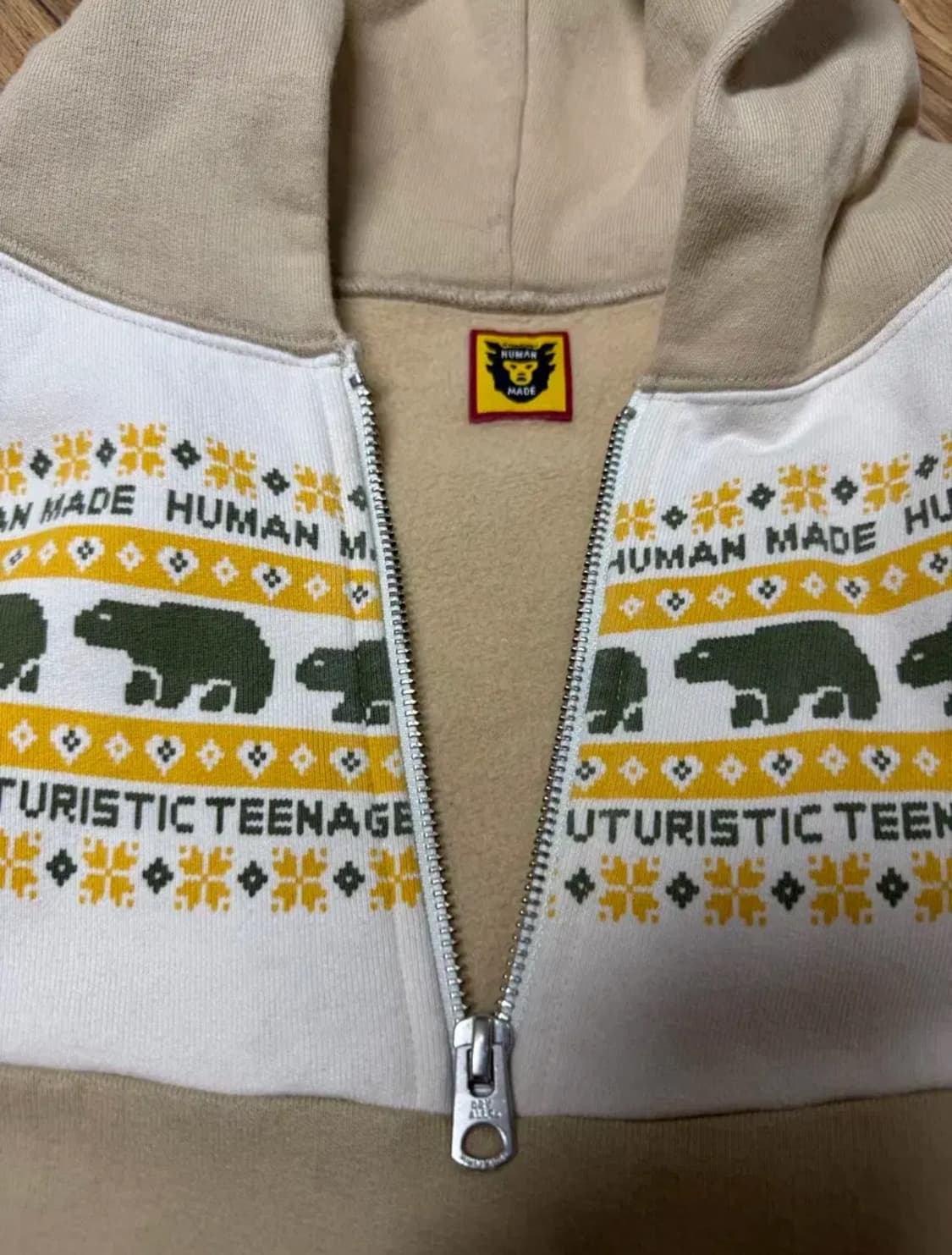 휴먼 메이드 하프집 후드 베이지 L 상품이미지1