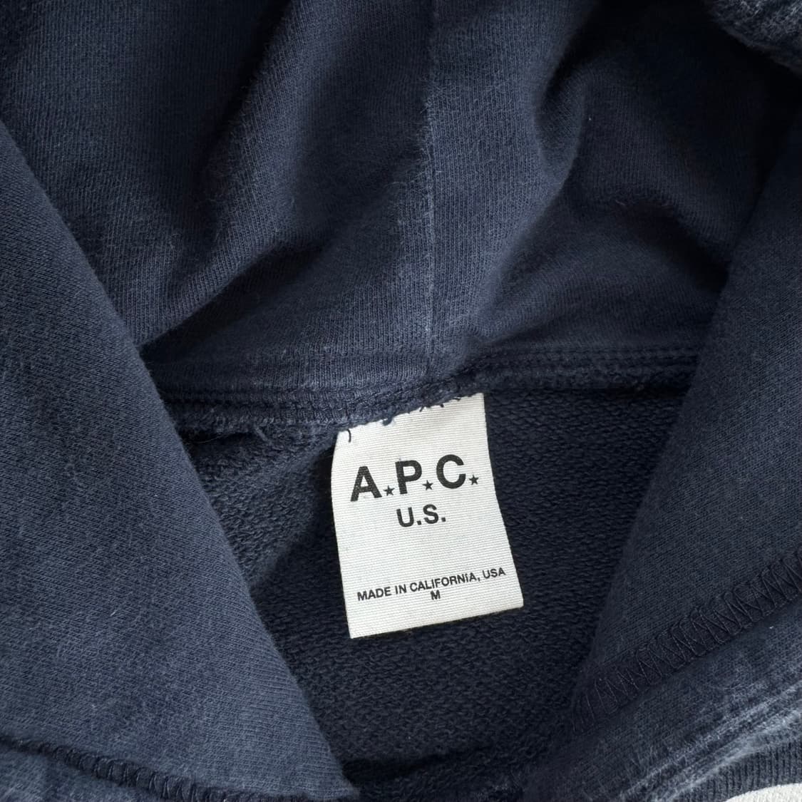 A.P.C 아페쎄 화이트 로고 네이비 후드티 상품이미지5