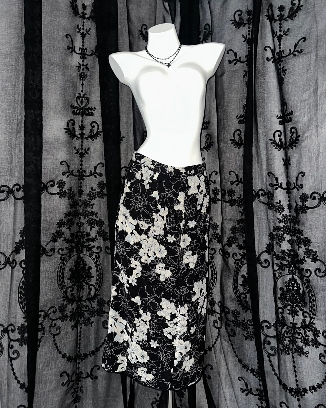 vintage floral print maxi skirt 상품이미지1