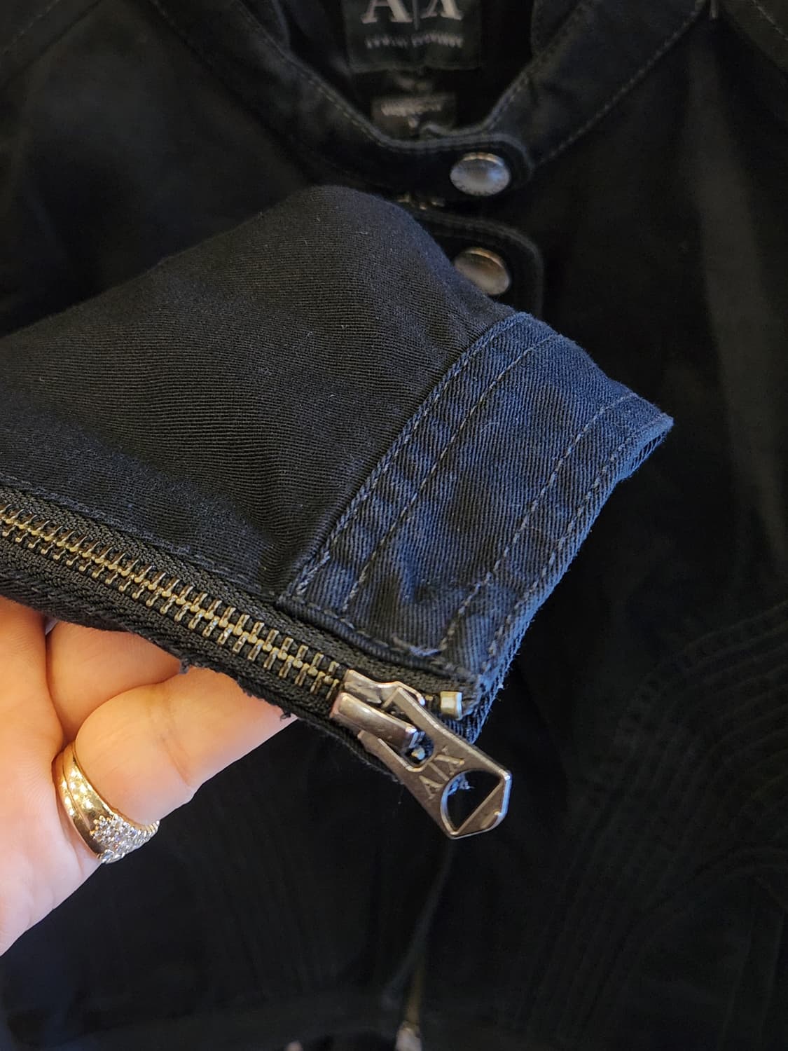 아르마니익스체인지 블랙 바이커자켓 상품이미지5