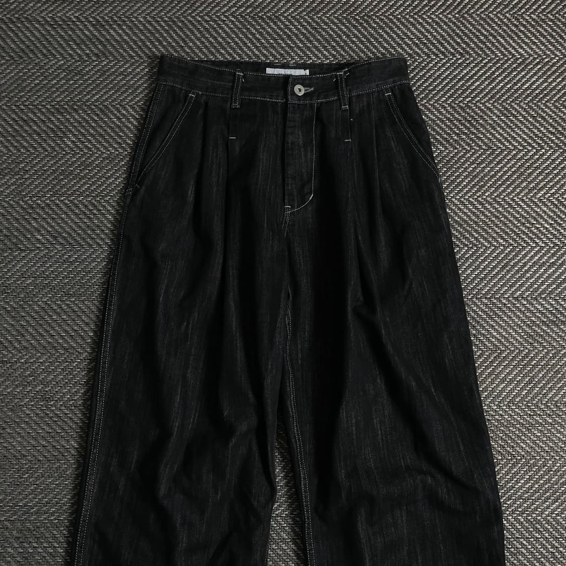 Xerobnr 블랙 투 턱 와이드 데님 팬츠 y 3673 상품이미지4