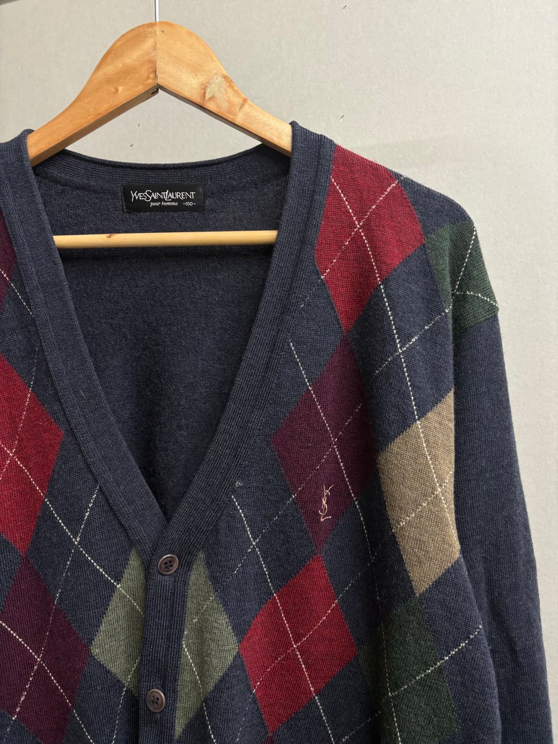 입생로랑 00s 아가일패턴 가디건 상품이미지3