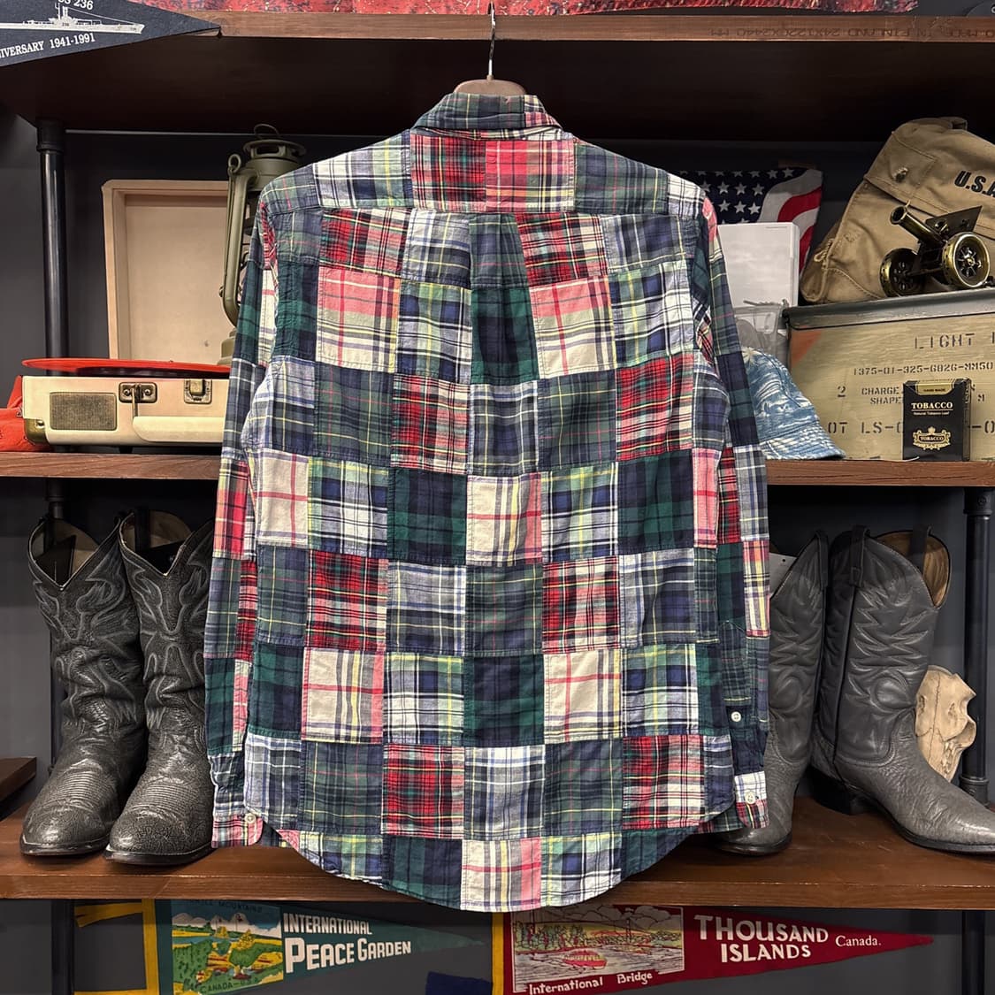 00s 폴로 랄프로렌 빈티지 마드라스 패치워크 버튼다운 셔츠 N875 상품이미지2
