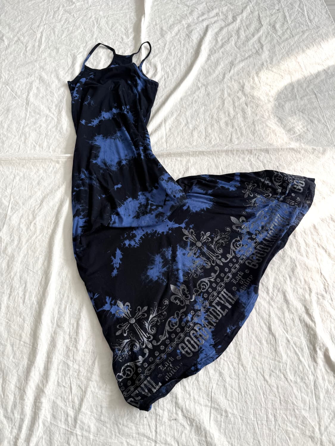 고스트 오브 할렘 맥시 네이비 블루 타이다이 펑크 원피스 상품이미지2