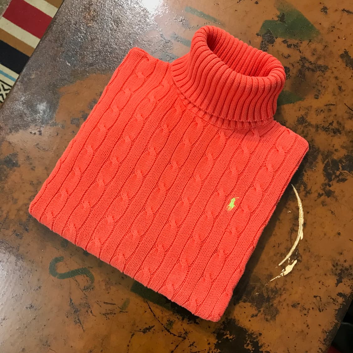 폴로랄프로렌 오렌지 케이블 터틀넥 니트 여성 55 사이즈 상품이미지1