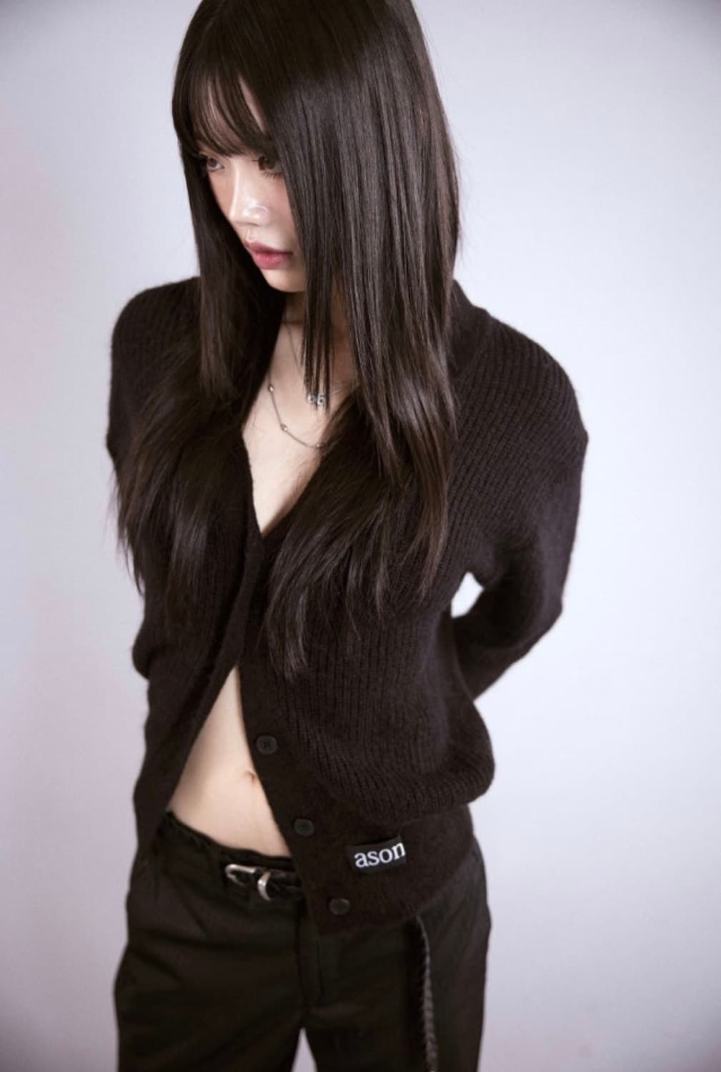 애즈온 알파카 가디건 상품이미지2