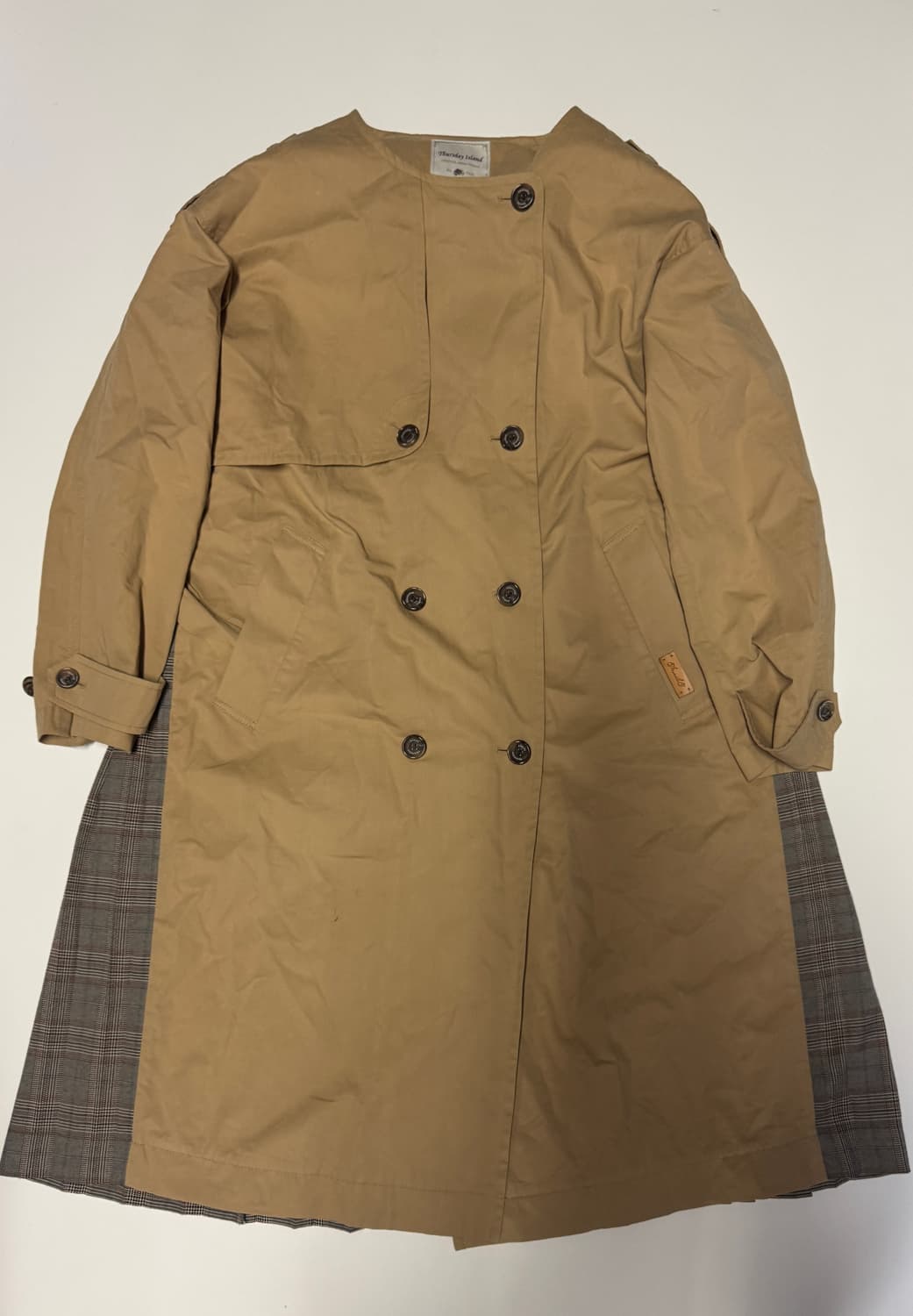 여성 써스데이아일랜드 체크 플리츠 벨티드 트렌치코트 S 상품이미지1