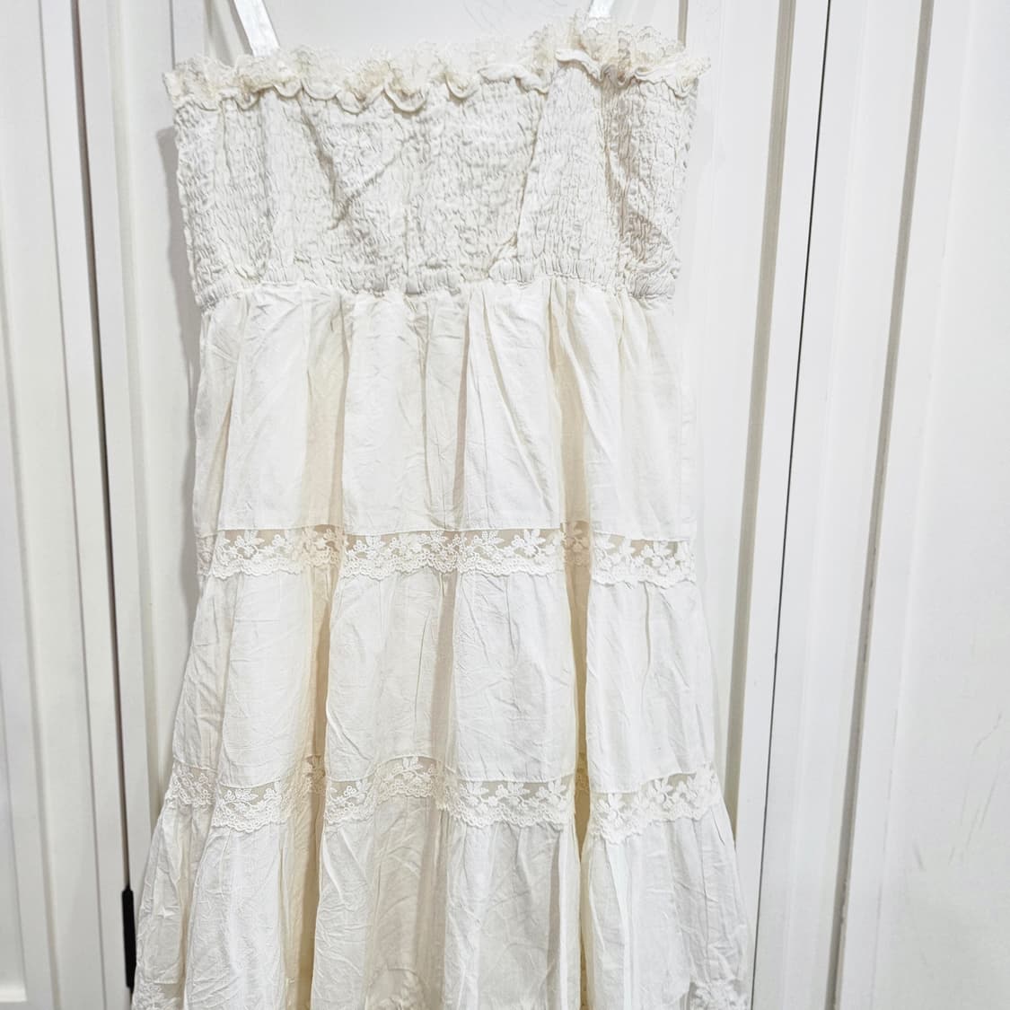 0327(LEST ROSE) 아이보리 레이스 레이어드 원피스 상품이미지7