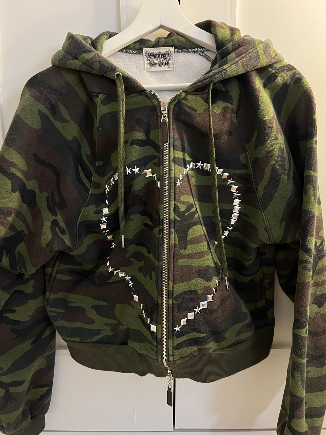 익스파이어드걸 카모 스터드 후드집업 상품이미지5