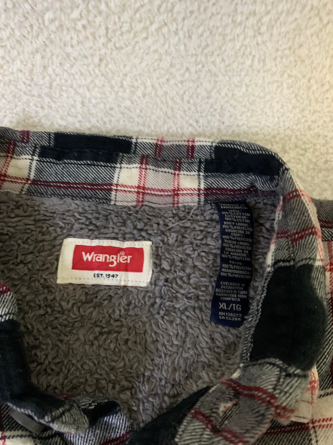 WRANGLER 양털 체크셔츠 상품이미지2