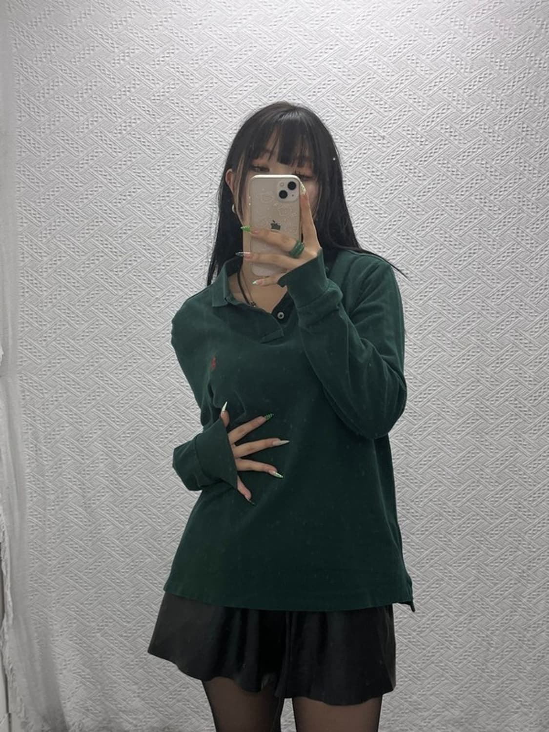 폴로 랄프로렌 레트로 빈티지 딥그린 카라 롱슬리브 M C09244 상품이미지2