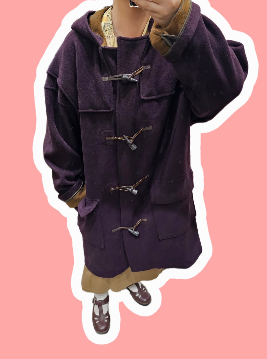 Mitsumine U.K 딥퍼플 떡볶이 코트 상품이미지2