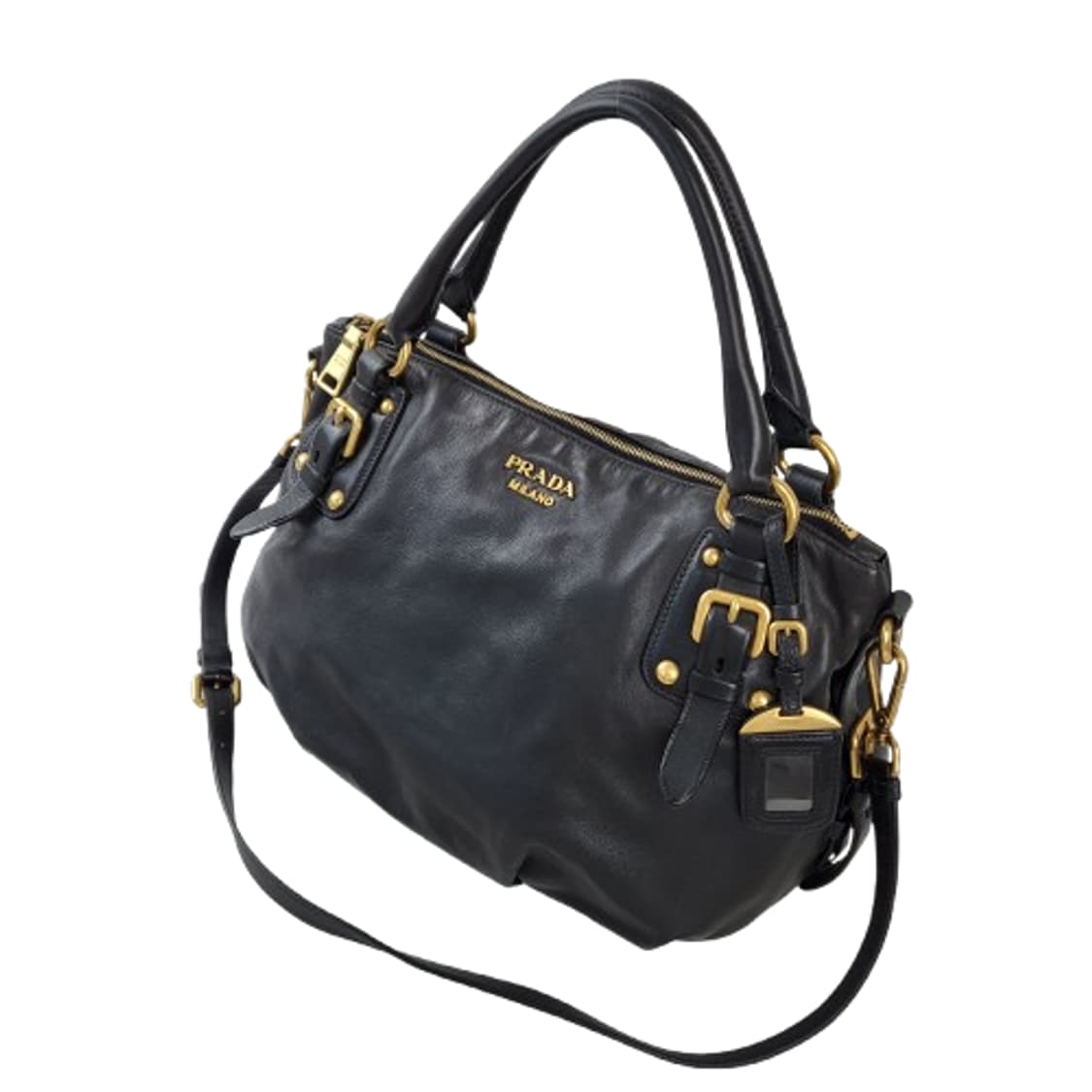 정품 프라다 블랙 카프스킨 투웨이백 상품이미지3