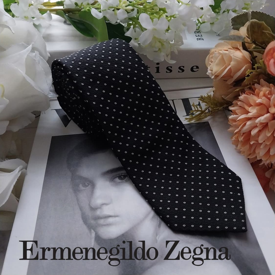 제냐 실크 블랙 마이크로 도트 넥타이 6.2cm A+등급 K1622
 상품이미지1