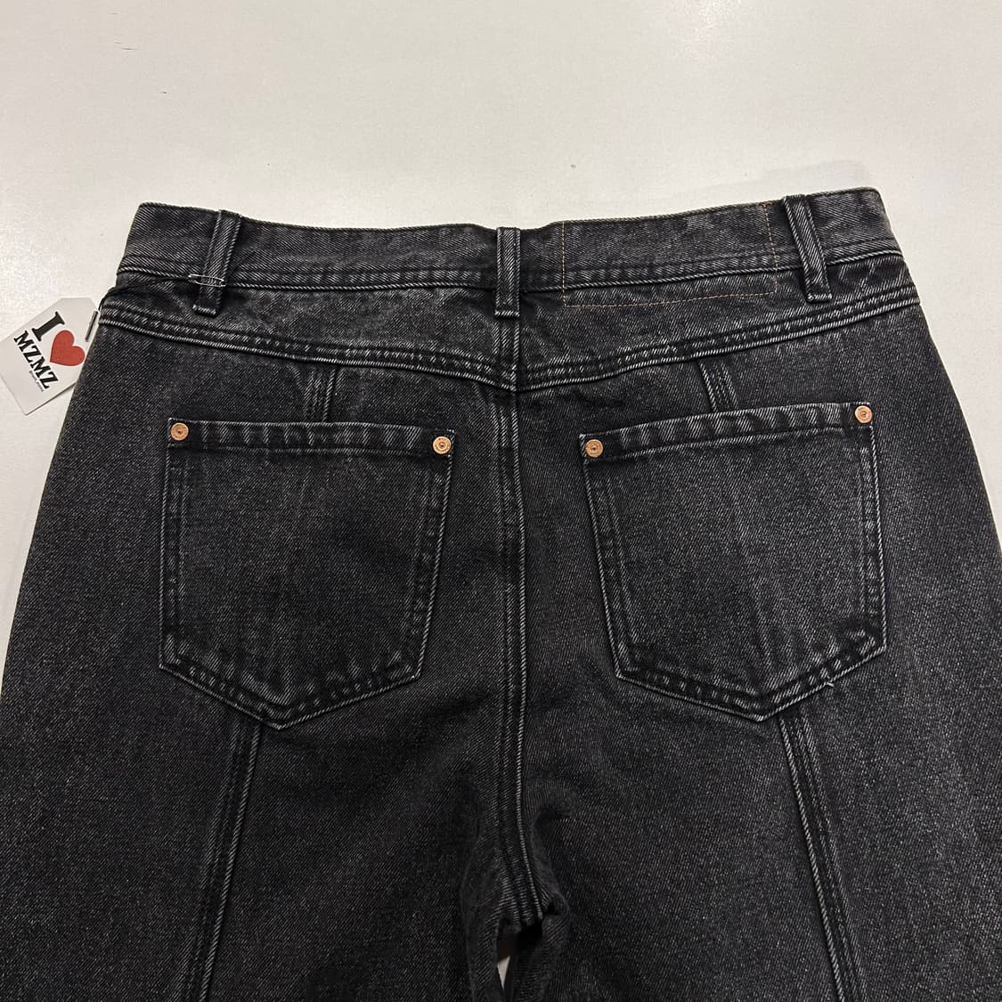 [S] 앤더슨벨 버티컬 디테일 데님 팬츠 흑청 A238 상품이미지8