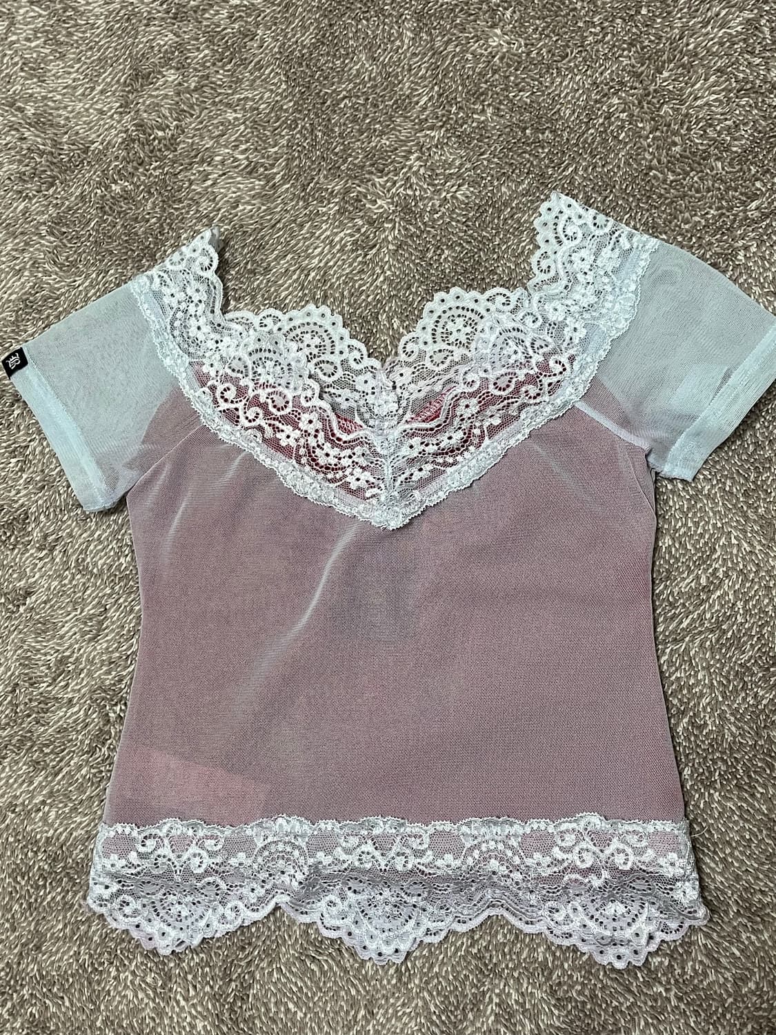 [Badee] Laced off the shoulder top 상품이미지3