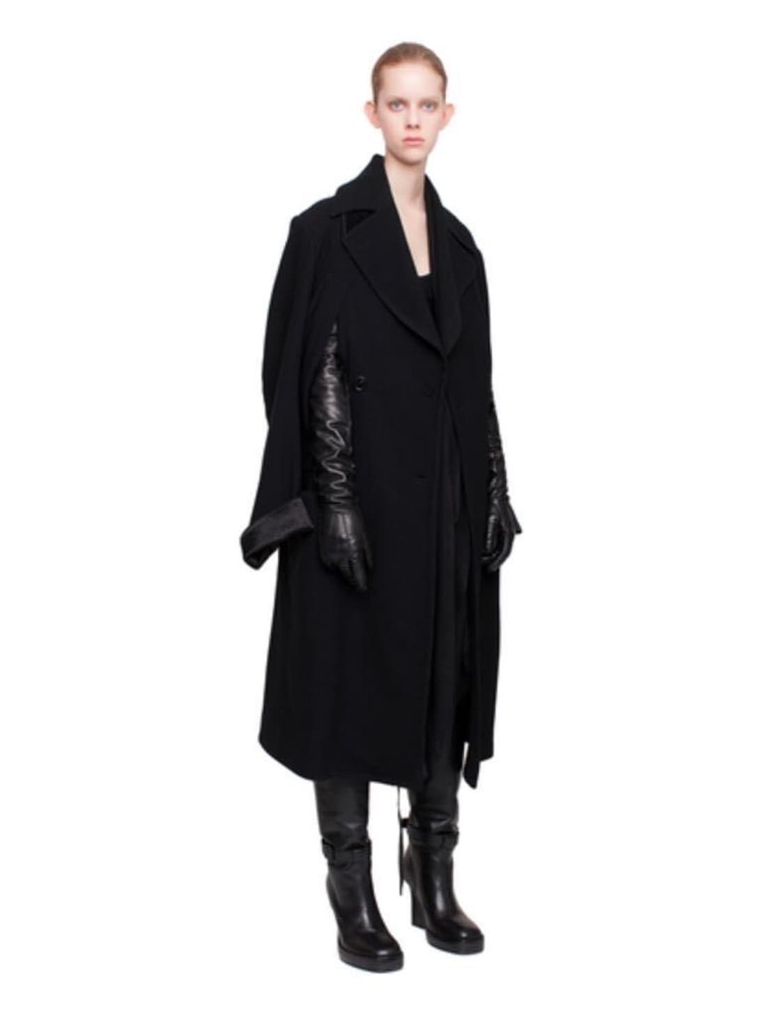 Ann Demeulemeester 앤 드뮐미스터 컷 슬릿 롱 블랙 코트 상품이미지1