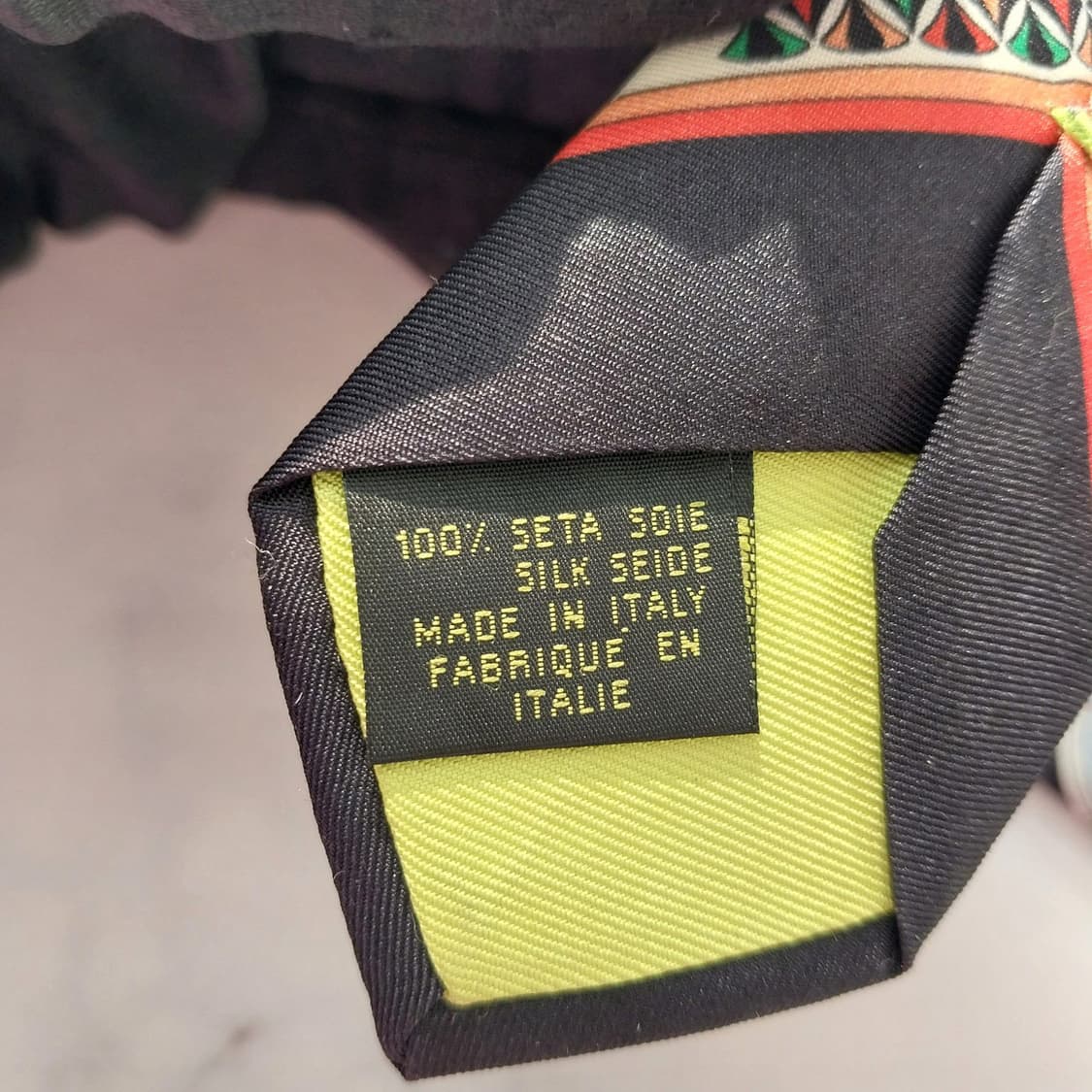 에밀리오 푸치 실크 그레이&블랙 패턴 넥타이 8.9cm A등급 K1360 상품이미지10