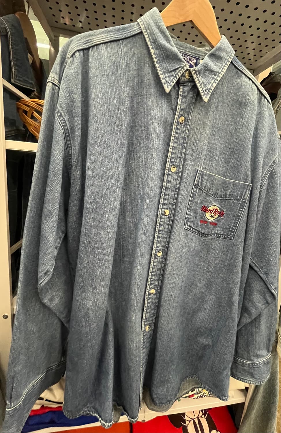 90s 하드락카페 뉴욕 데님 셔츠 남방 상품이미지4
