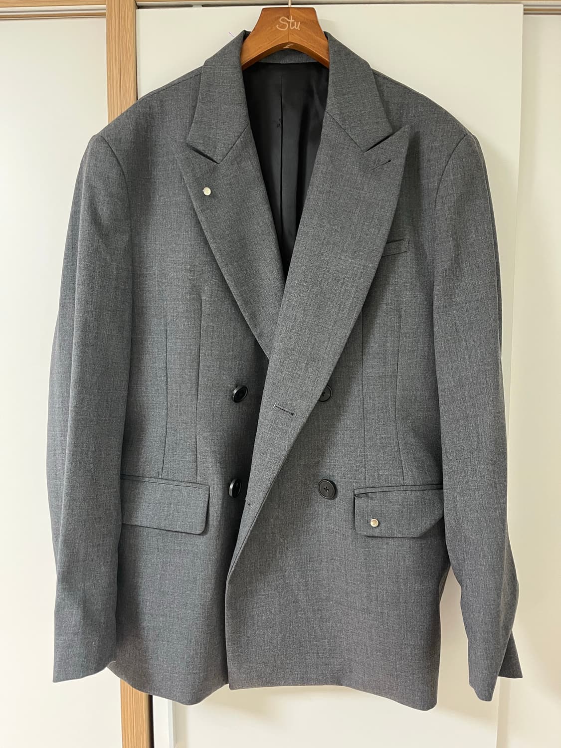 stu 에스티유 더블 블레이져 미드 그레이 상품이미지5