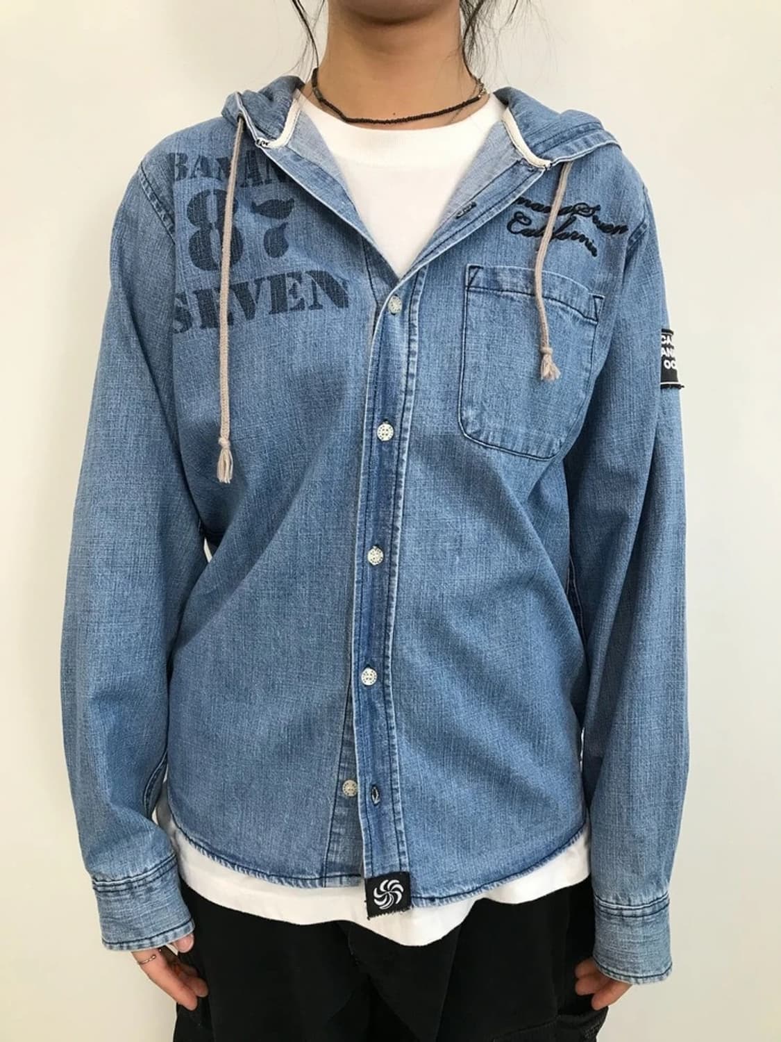 Banana Seven Graphic Denim Hood Shirt 상품이미지2