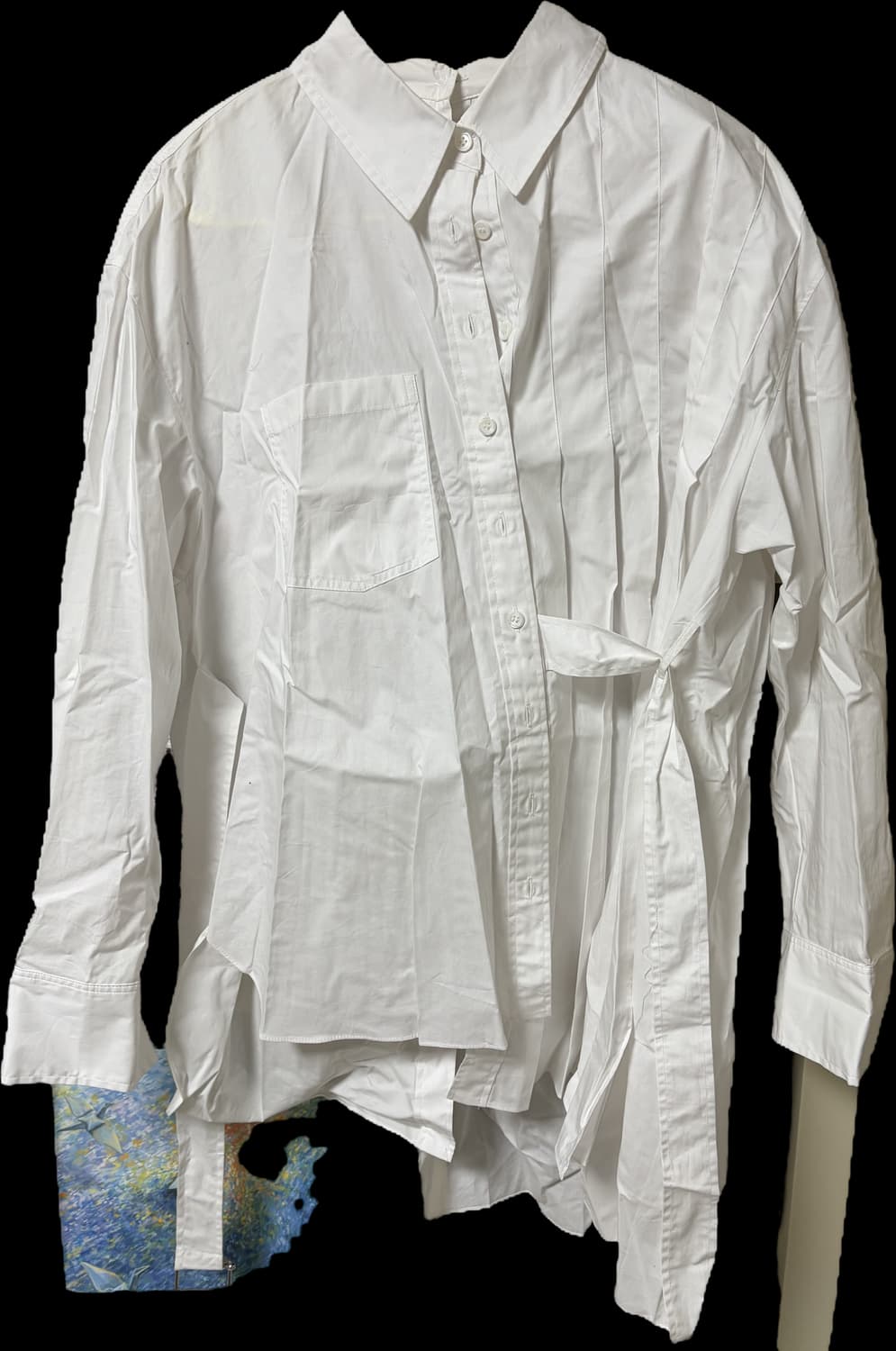 자라 화이트 셔츠 플리츠 언밸런스 포플린 상품이미지7