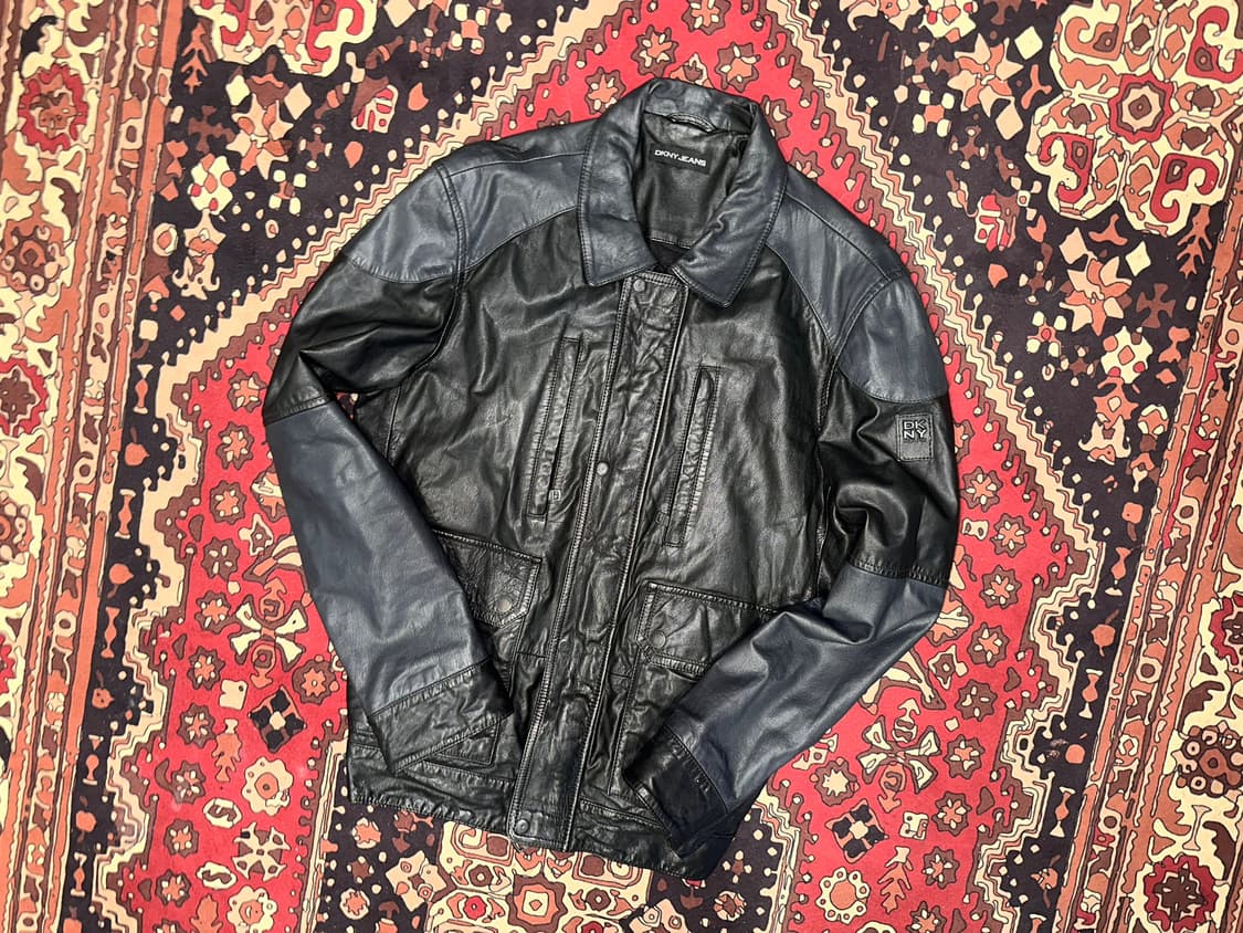 ( L-XL ) Dkny 가죽자켓 양가죽자켓 레더자켓 바이커가죽 상품이미지6