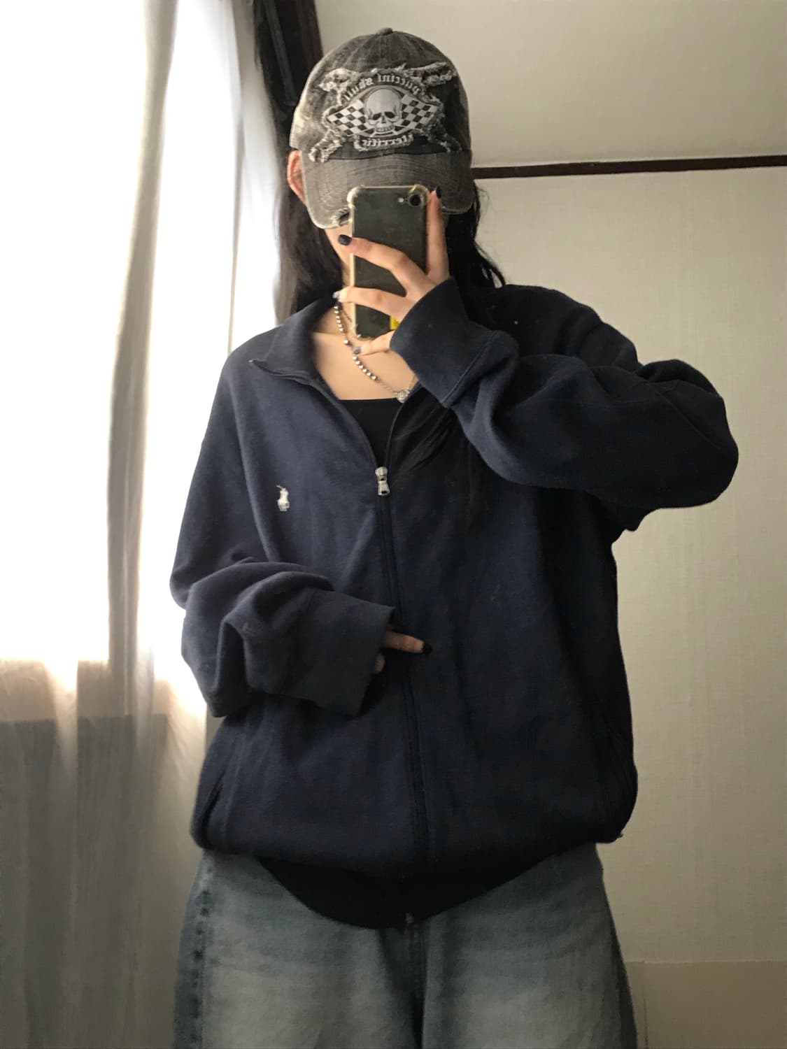 폴로 네이비 오버핏 면집업 상품이미지5