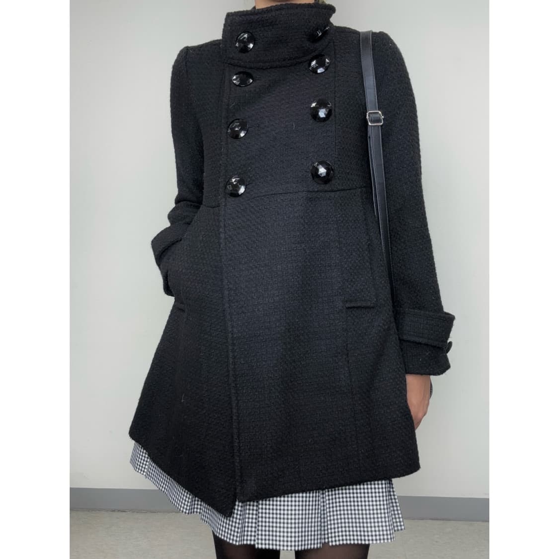 빈티지 블랙 더블 코트 상품이미지1