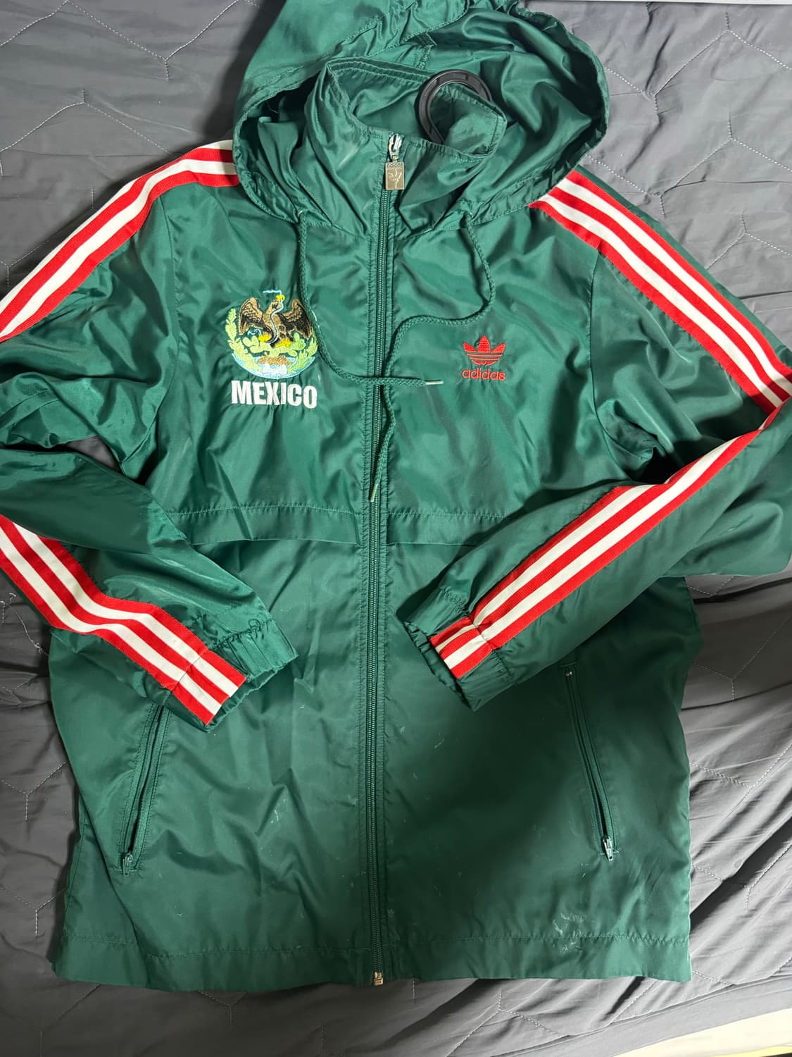 아디다스 멕시코 국대 하이넥 후드 윈드브레이커 바람막이  상품이미지6