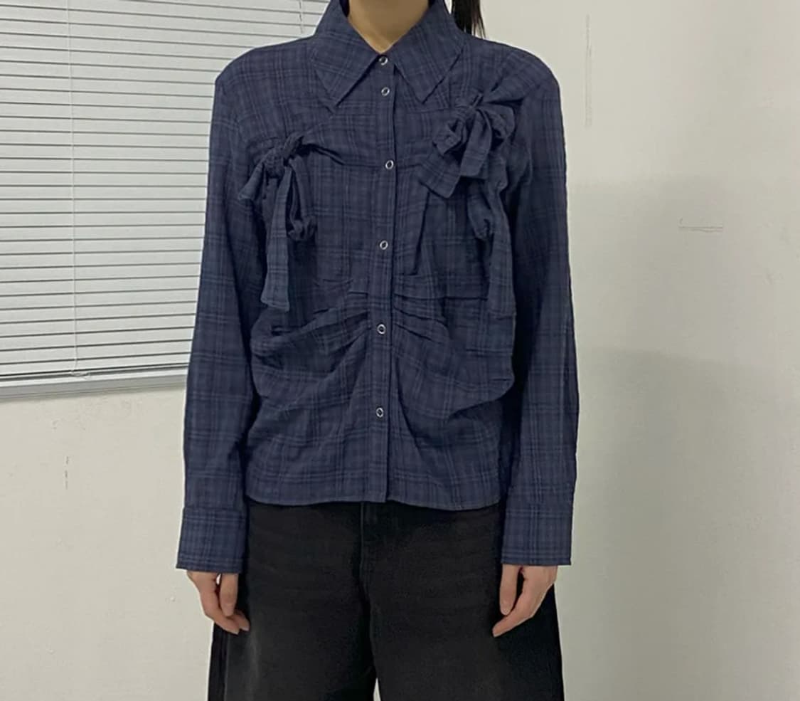 밀로우먼 리본 타이 셔츠 상품이미지3