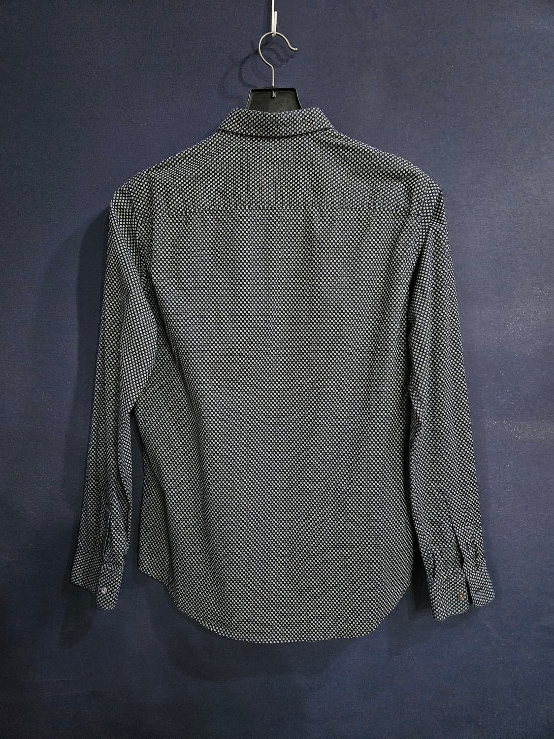 아르마니 익스체인지 멜란지 네이비 남성 슬림핏 100 긴팔셔츠  상품이미지2