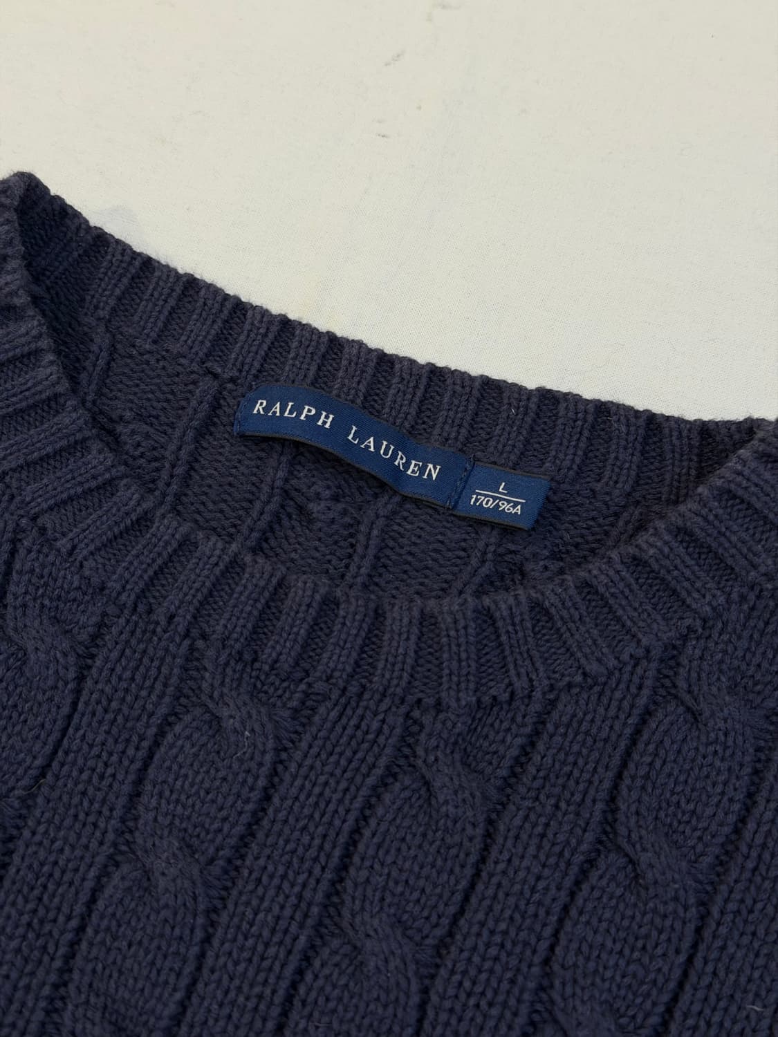폴로 랄프로렌 꽈배기 케이블 니트 네이비 상품이미지3