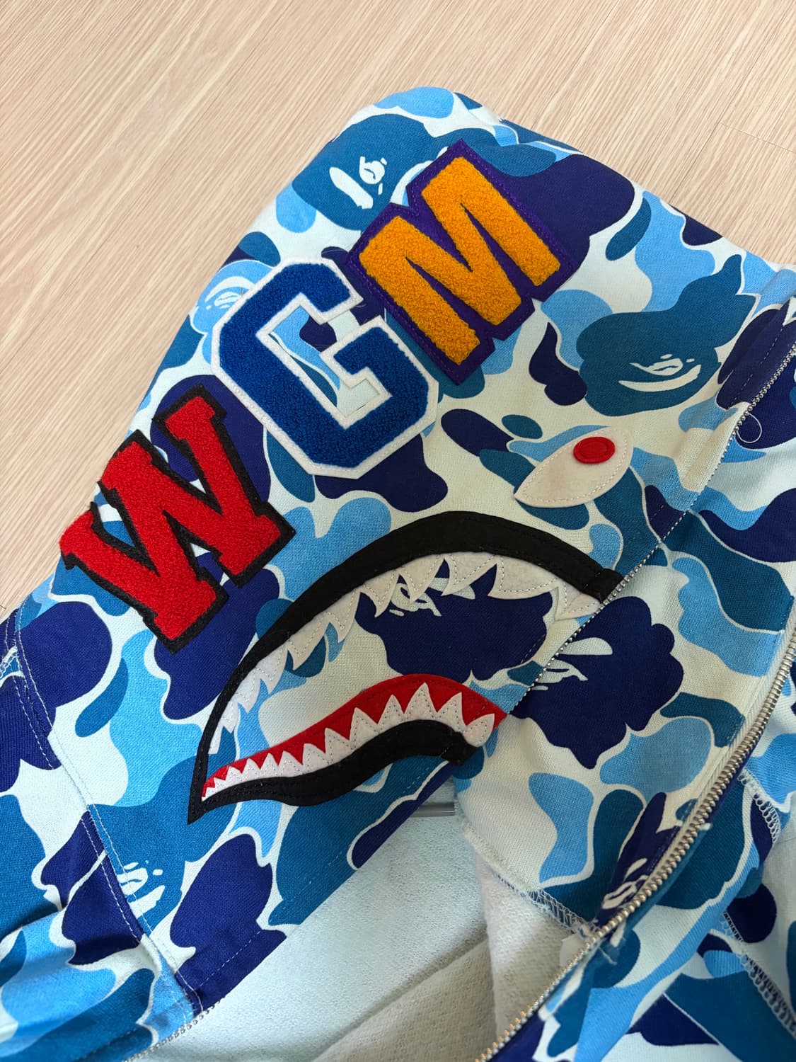 베이프 샤크 후드 블루 m 상품이미지6