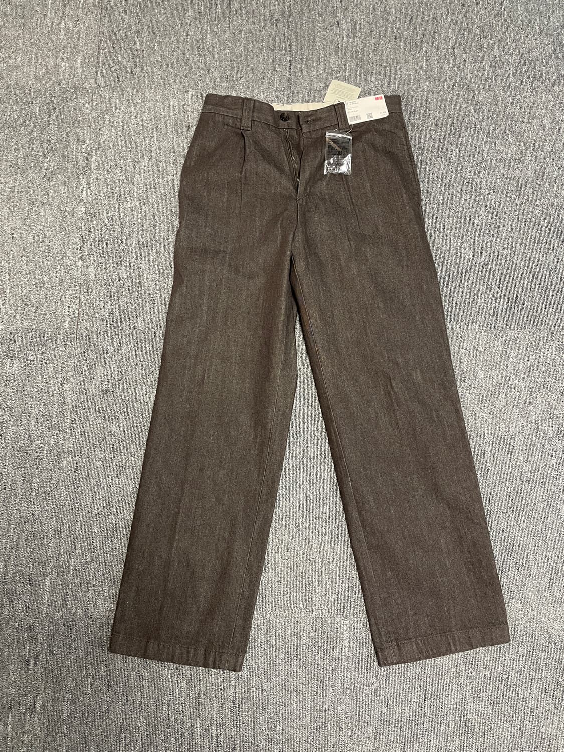 유니클로C 턱 스트레이트팬츠(데님) 브라운 상품이미지2