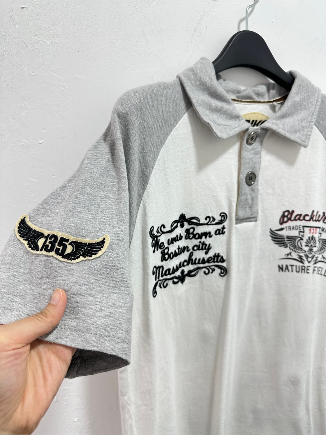 BLACK WING embroidered pk tee 상품이미지3