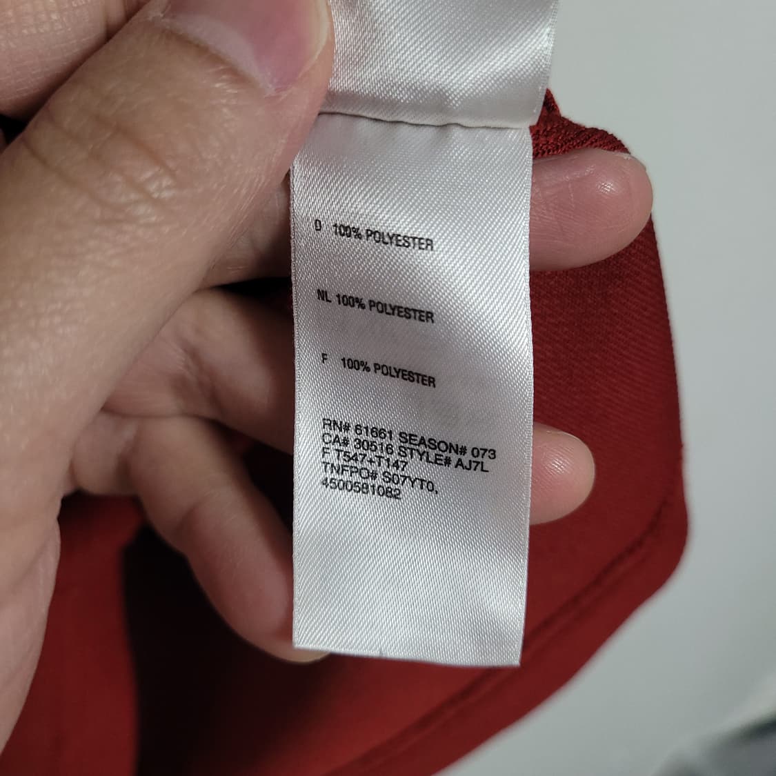 (M) 노스페이스 레드 하프집업 롱슬리브 티셔츠 상품이미지4