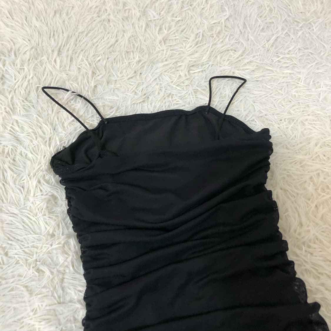 빈티지 셔링 블랙 미니원피스 상품이미지6