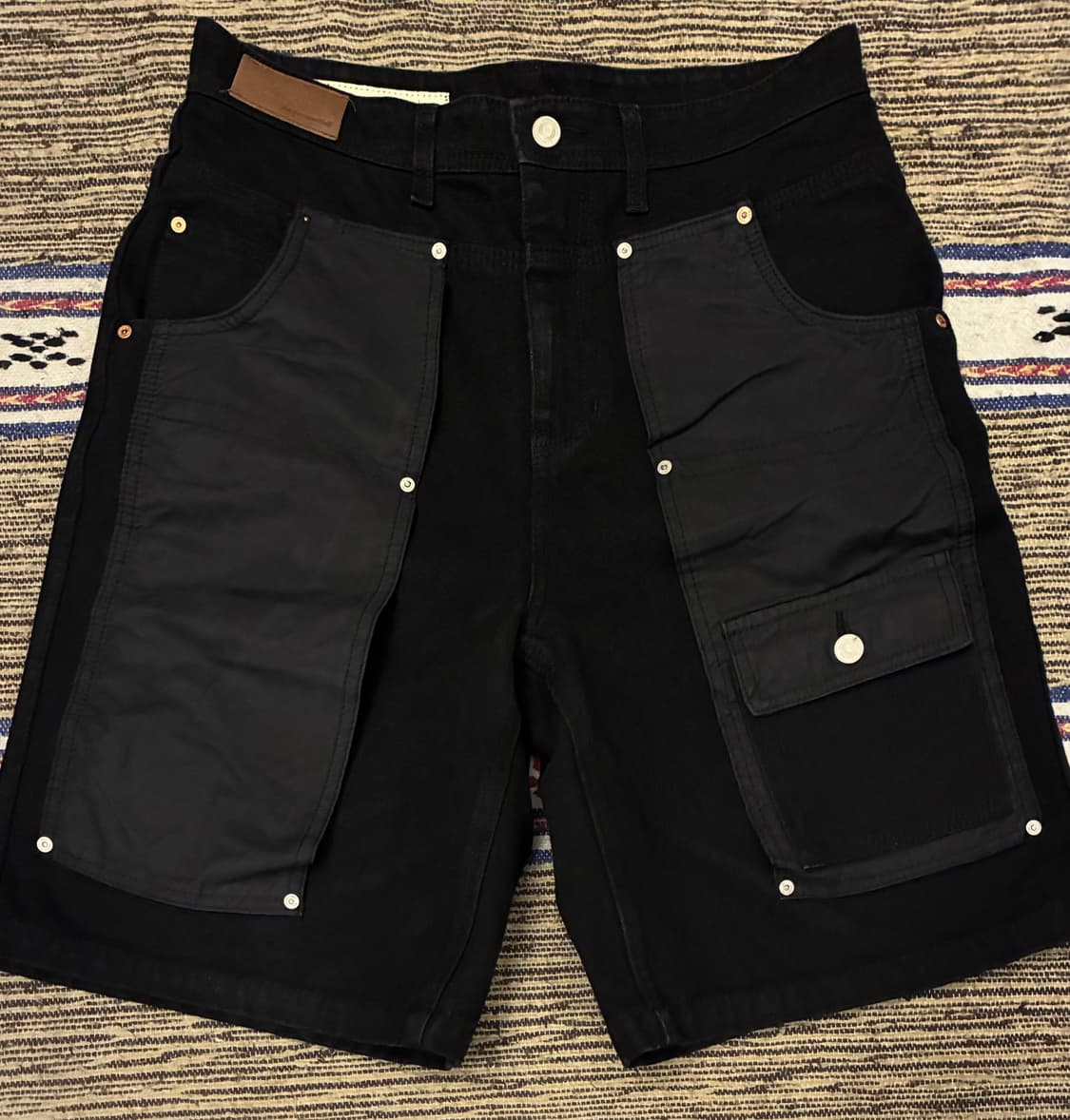 (31)앤더슨벨 나미비아 더블니 코튼 흑청 데님쇼츠 버뮤다팬츠 상품이미지1