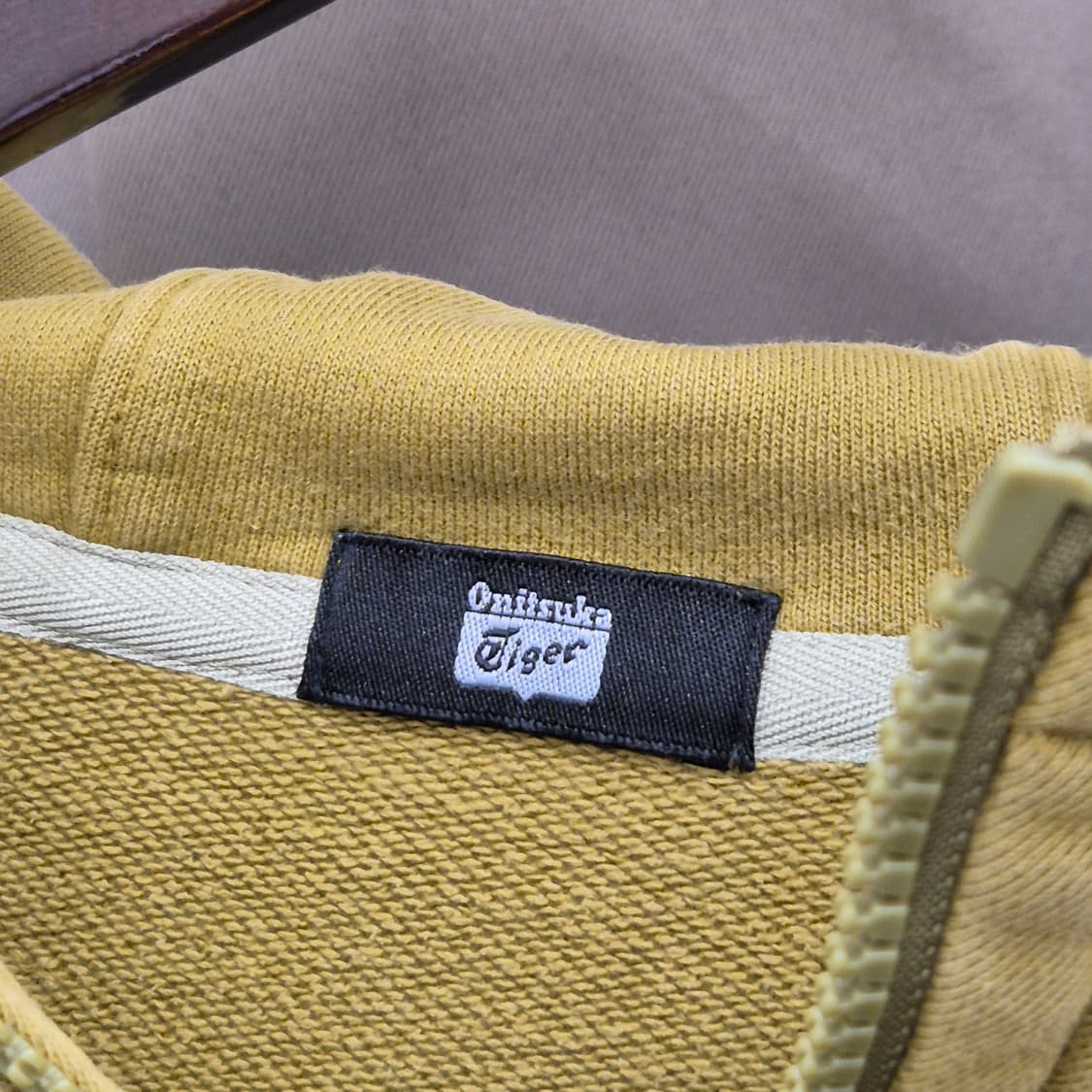 오니츠카타이거 후드 집업 겨자색 L 상품이미지4
