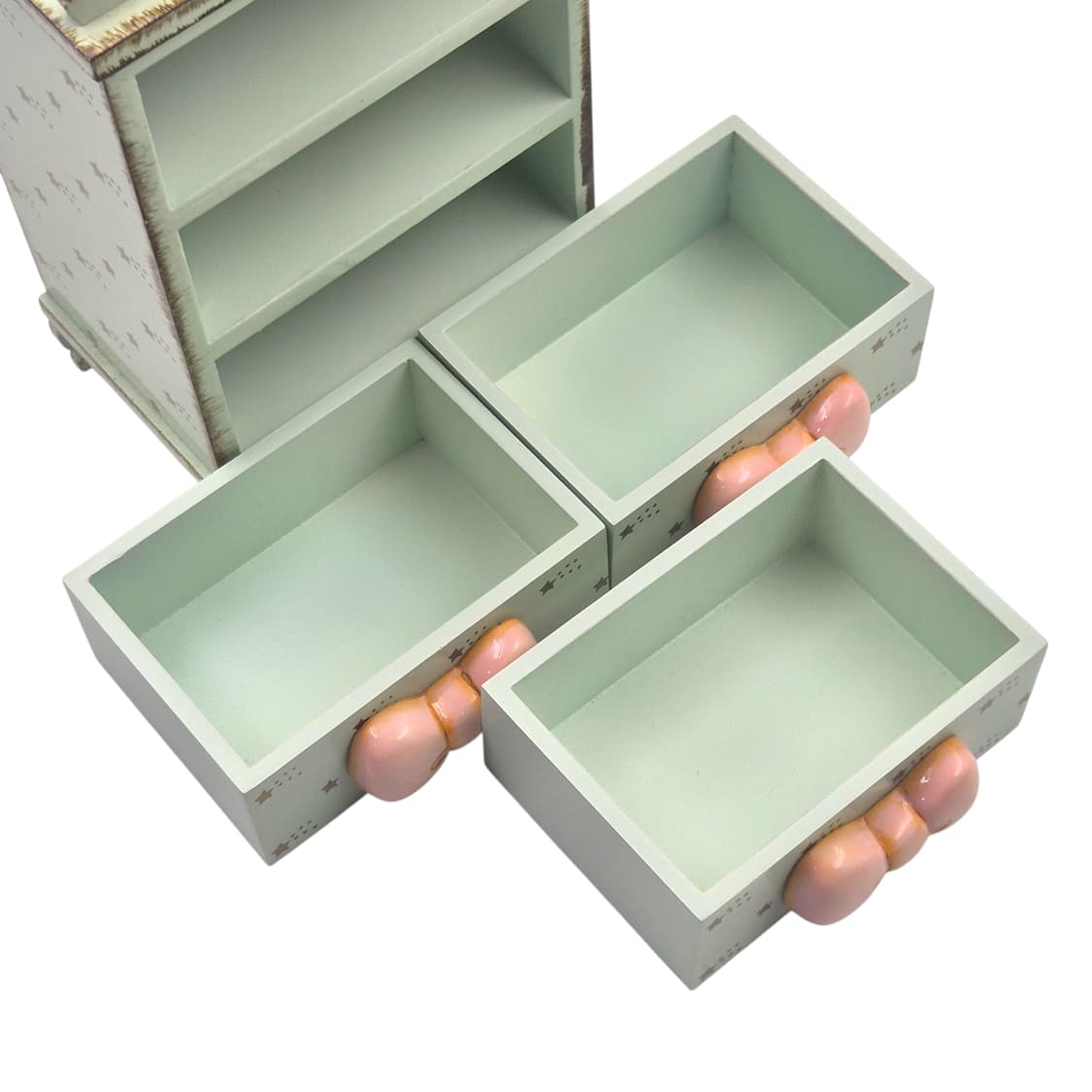 00s 스위머 레트로 키치 리본 3단 우드 서랍장 상품이미지3