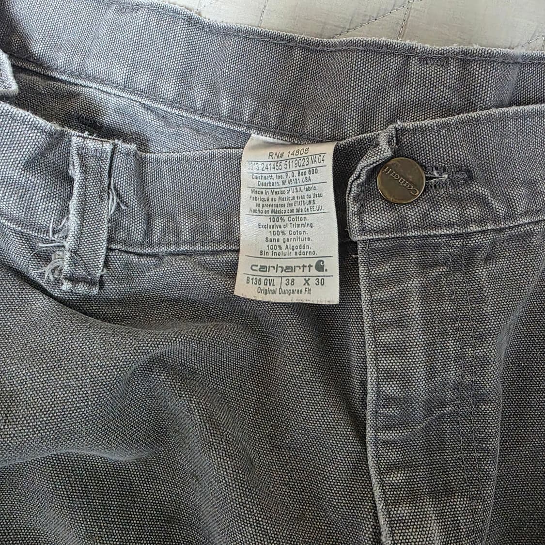 [38X30] 빈티지 칼하트 더블니 B136 GVL 하드페이드 G-5 상품이미지7