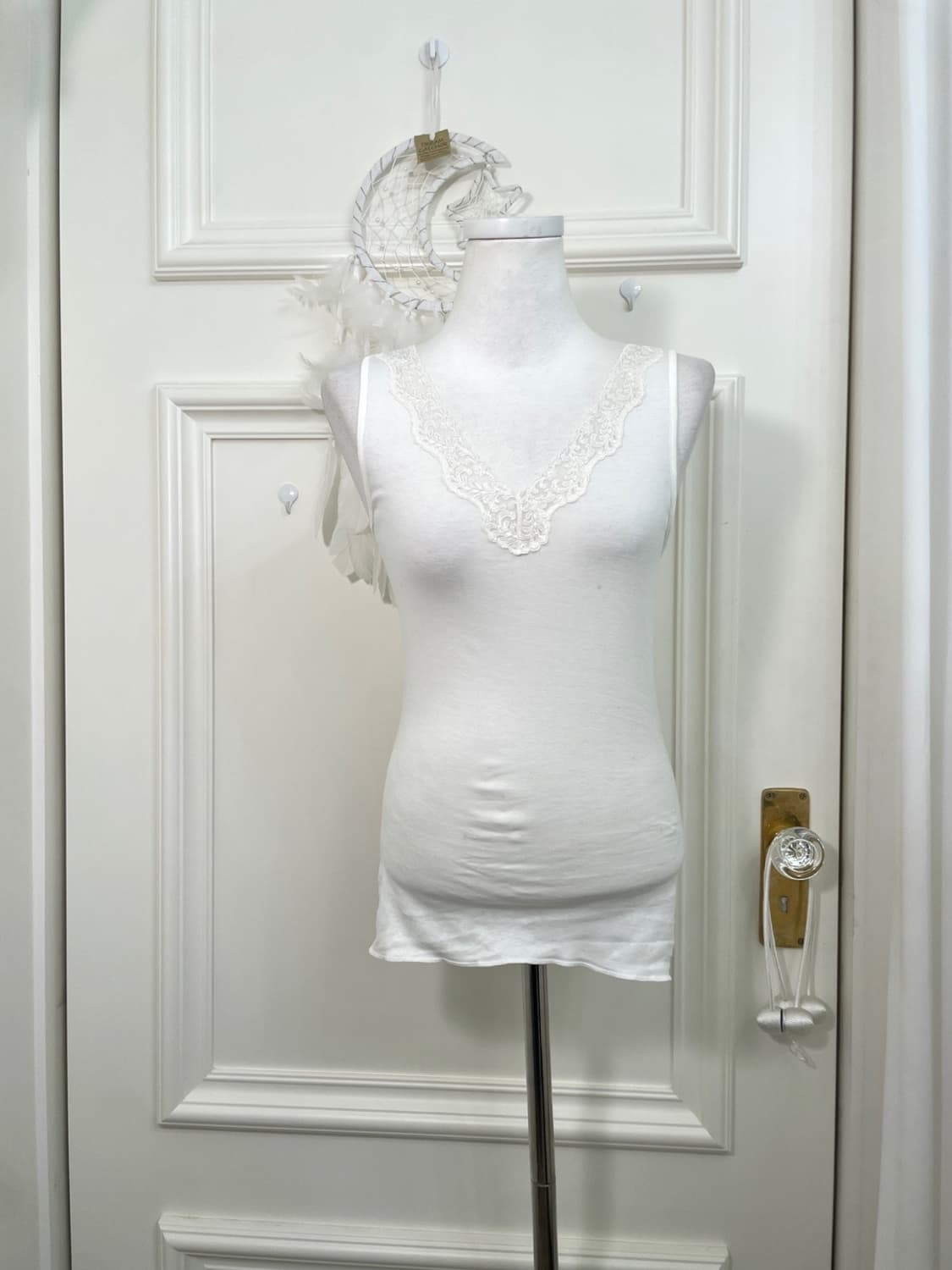 ivory v-neck flare cardigan&lace cotton 상품이미지8