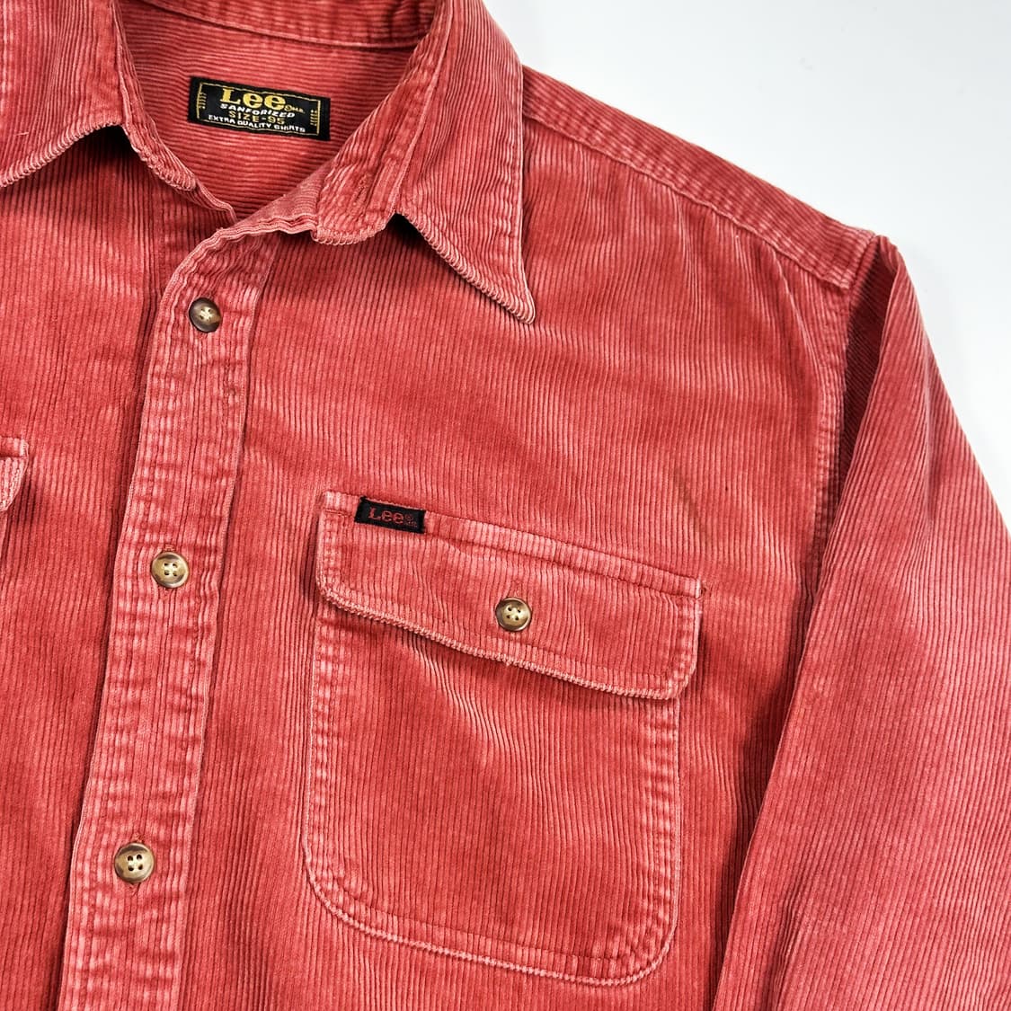 90s 쌍방울 LEE 헤비코튼 코듀로이 셔츠 실측L 상품이미지3