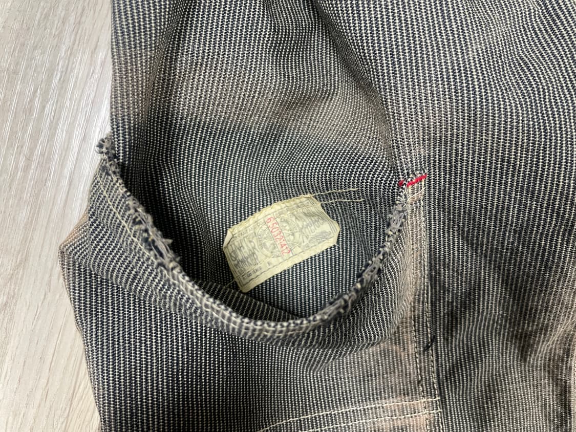 95~100) 40's 복각 슈가케인 히코리 빈티지 커버올(데드스탁) 상품이미지8