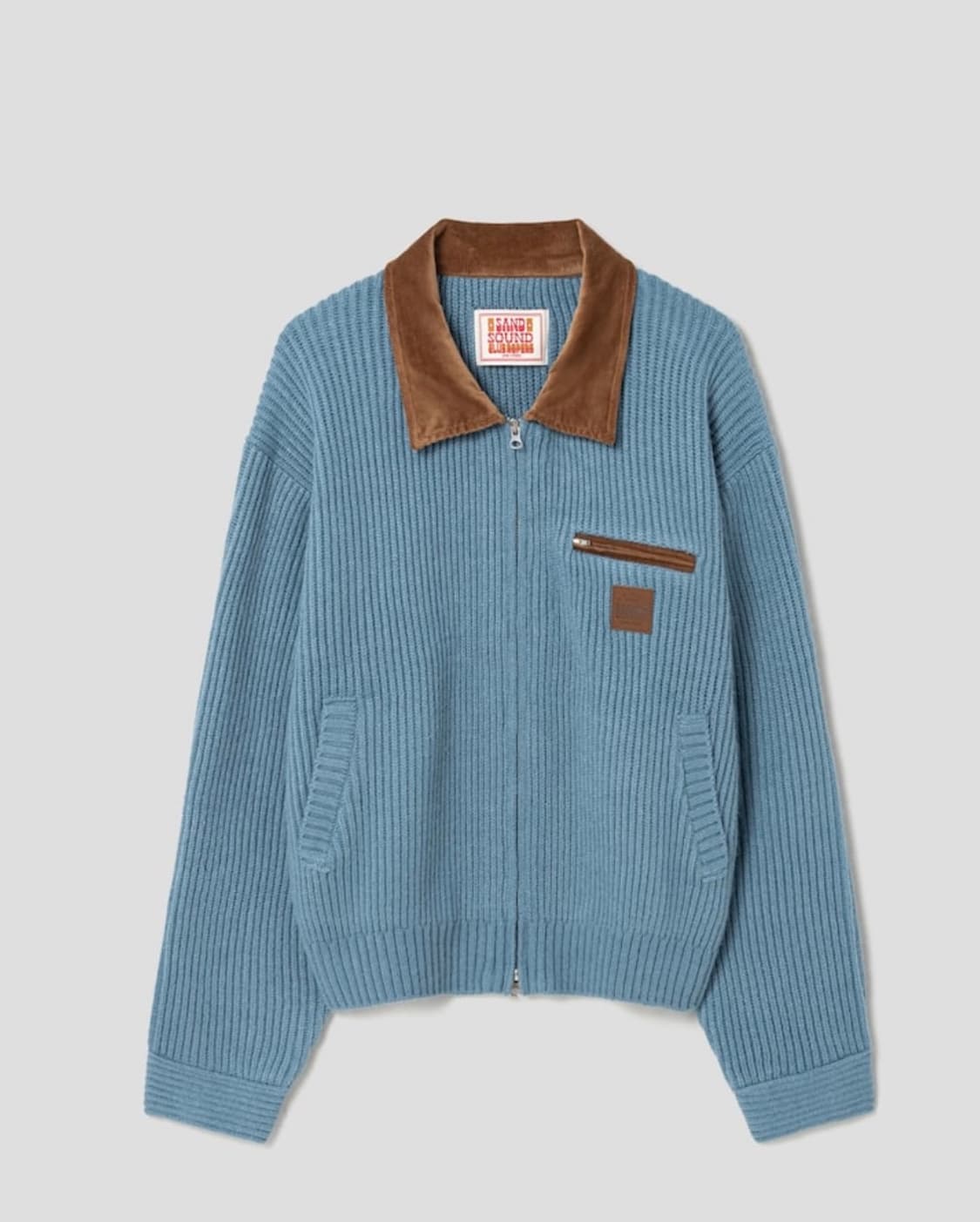 샌드사운드 칼라 집업 워크 가디건 001 상품이미지1