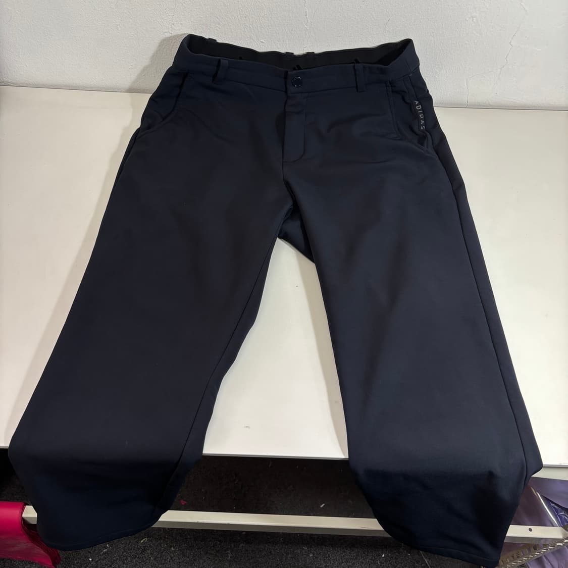 32 L 아디다스골프 다크네이비 레귤러핏 기모 방한 골프팬츠 상품이미지3