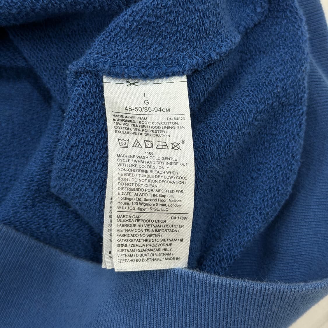 GAP 갭 스펠로고 후드티 블루 L 상품이미지4